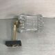 Vintage wall sconce with black metal sconce and glass reflector molded, 70s