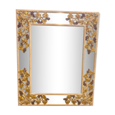 Mirror wood decoration vine leaves