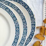 6 Flat plates Terre de fer Longchamp model René Made in France