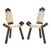 Paire de chaises brutalistes vintage 1960