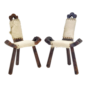 Pair of vintage brutalist chairs 1960