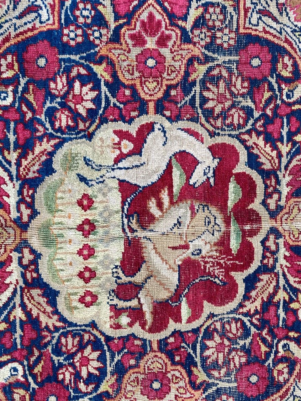 Nice old Persian kirman carpet wash 138x203 cm