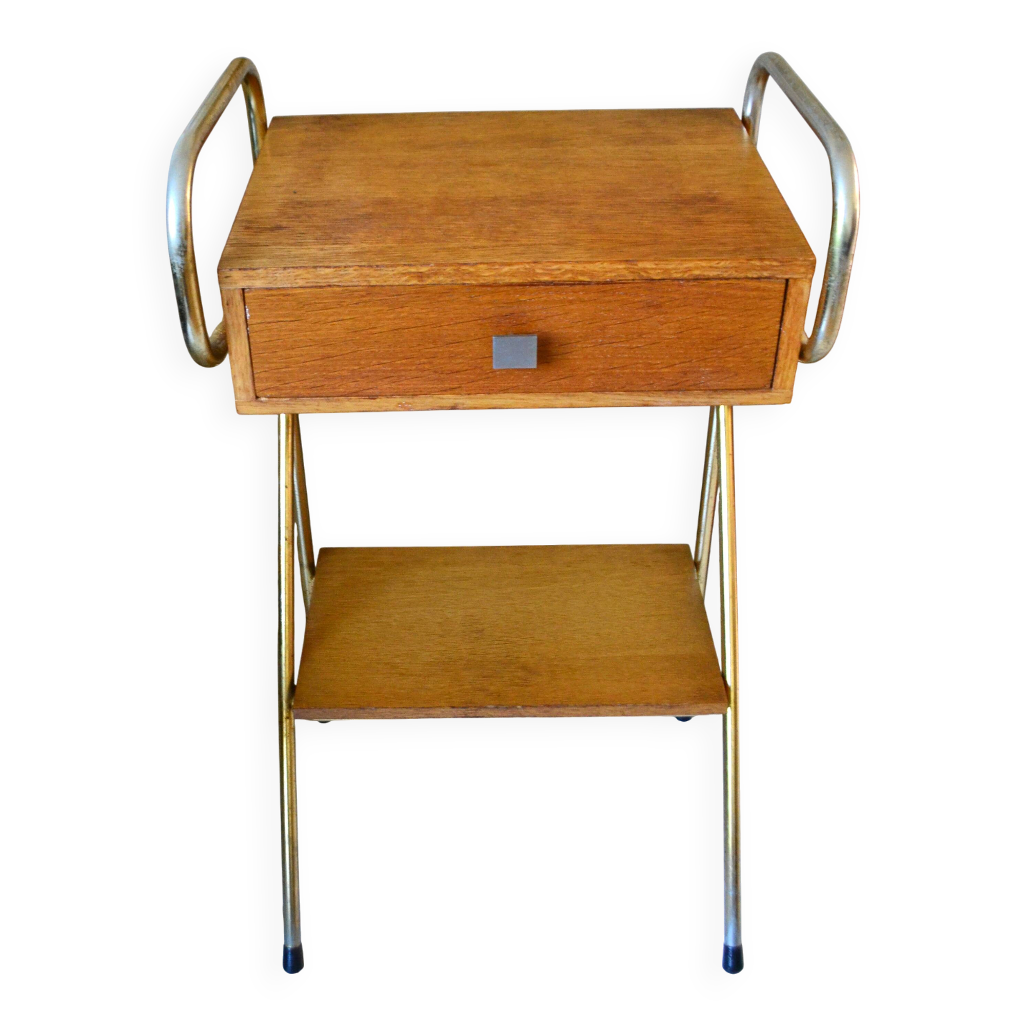 Bedside table in the style of Jacques Hitier, 1960s.