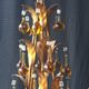 Chandelier 6 lights tassels color and frame foliage gold metal