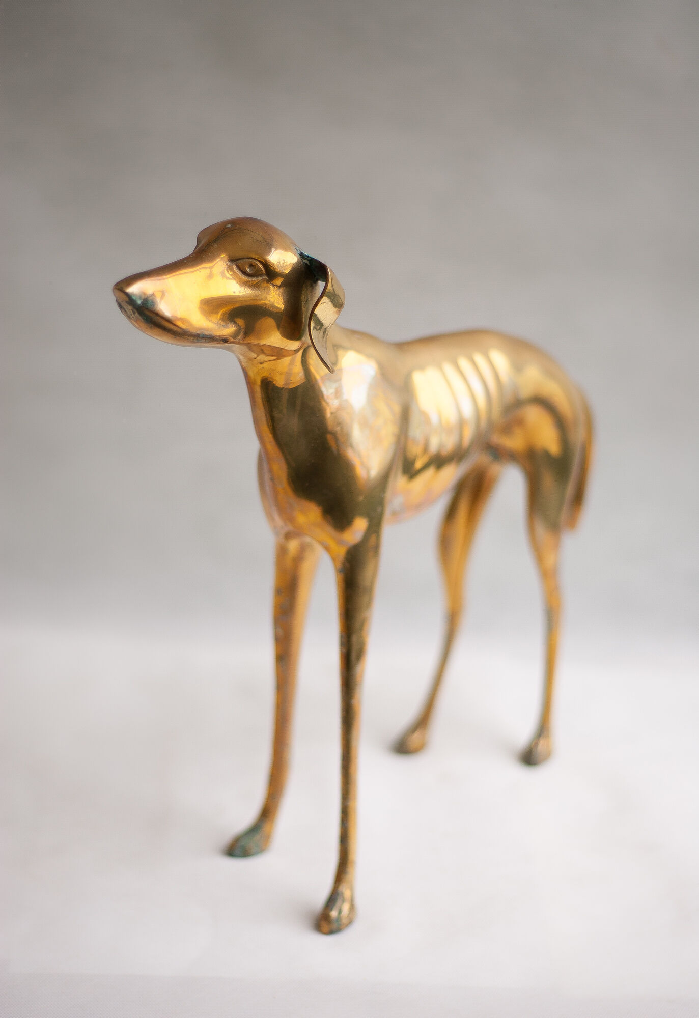 Statue vintage, big dog brass sculpture, dog statue, Greyhound, whippet, greyhound, interior decorating, home décor