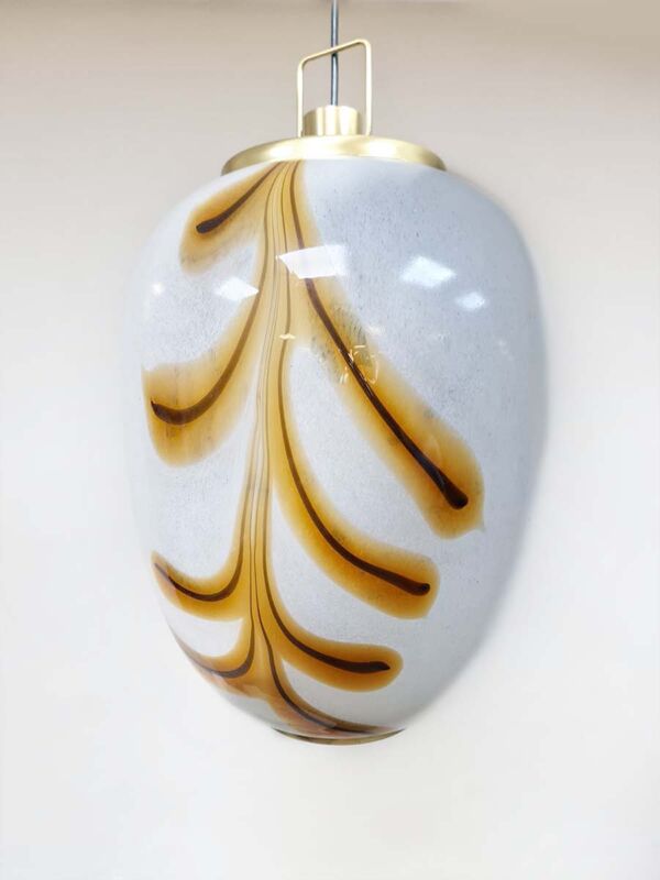 Suspension vintage design en verre de Murano italien grand design