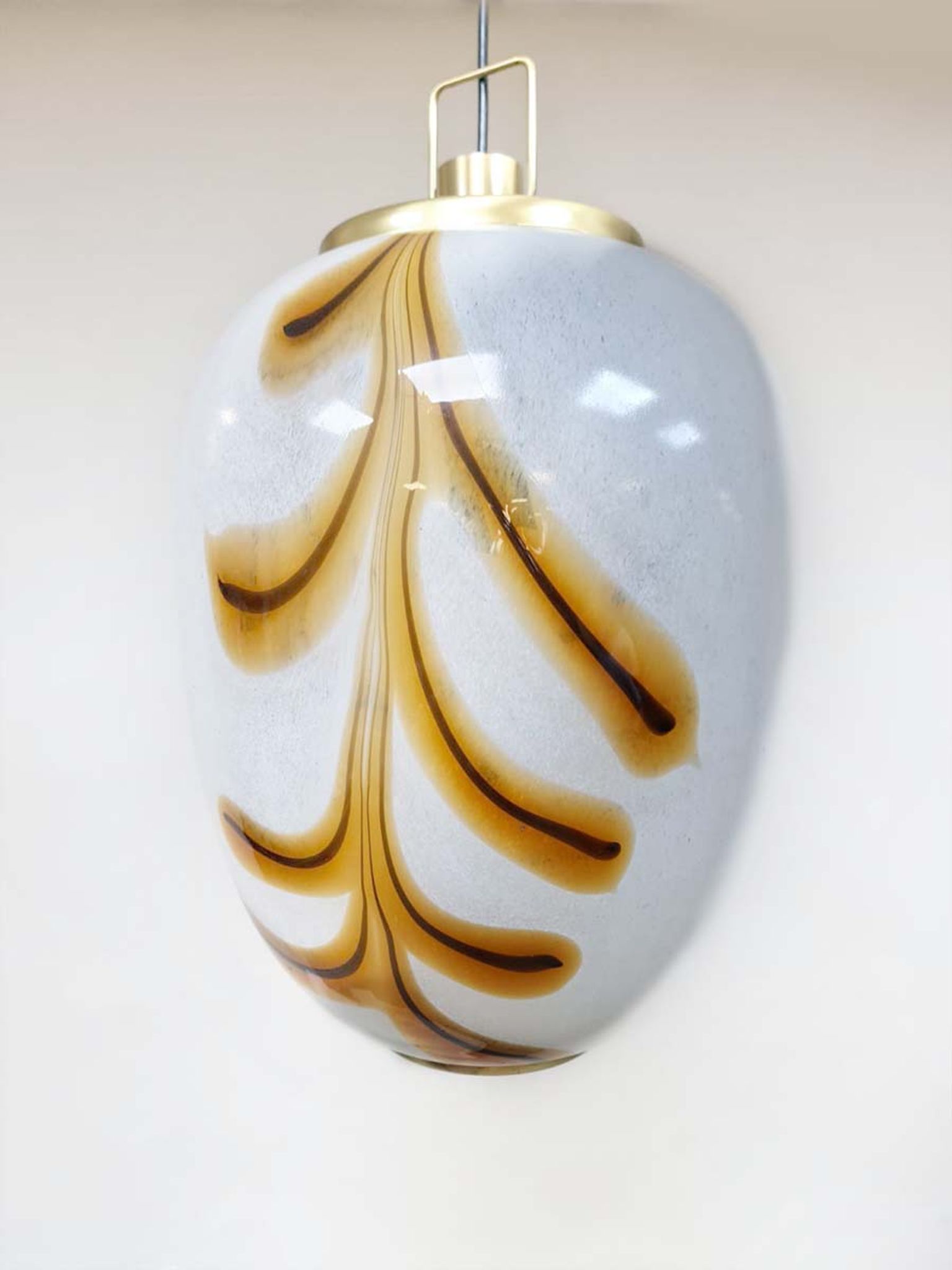 Vintage large design Italian Murano glass pendant lamp