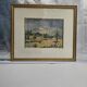 Framed watercolor by Henri Lindegaard 1975 - Forest and mountain landscape