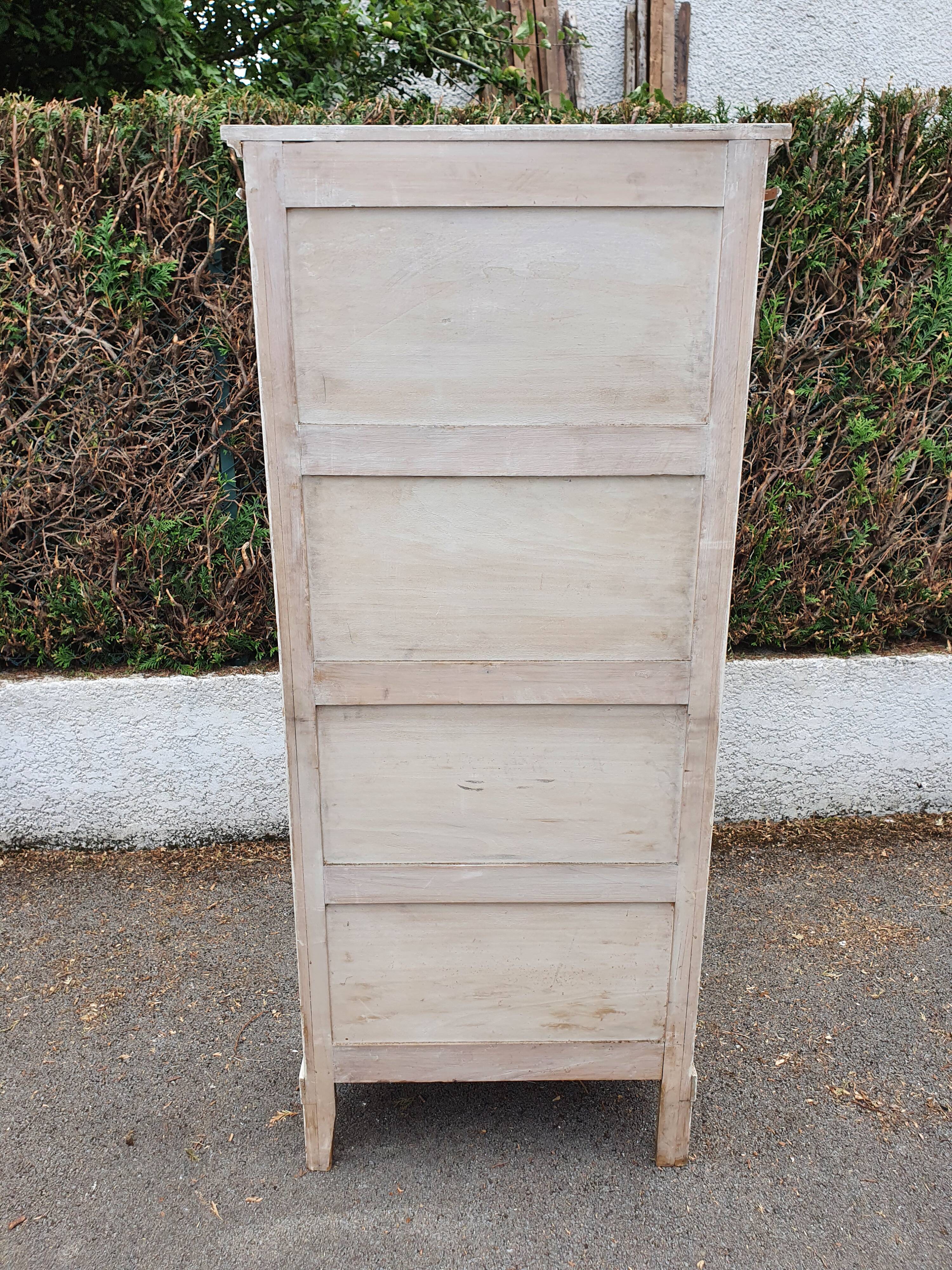 Old grey patinated showcase