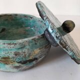 Raku-style handcrafted ceramic box