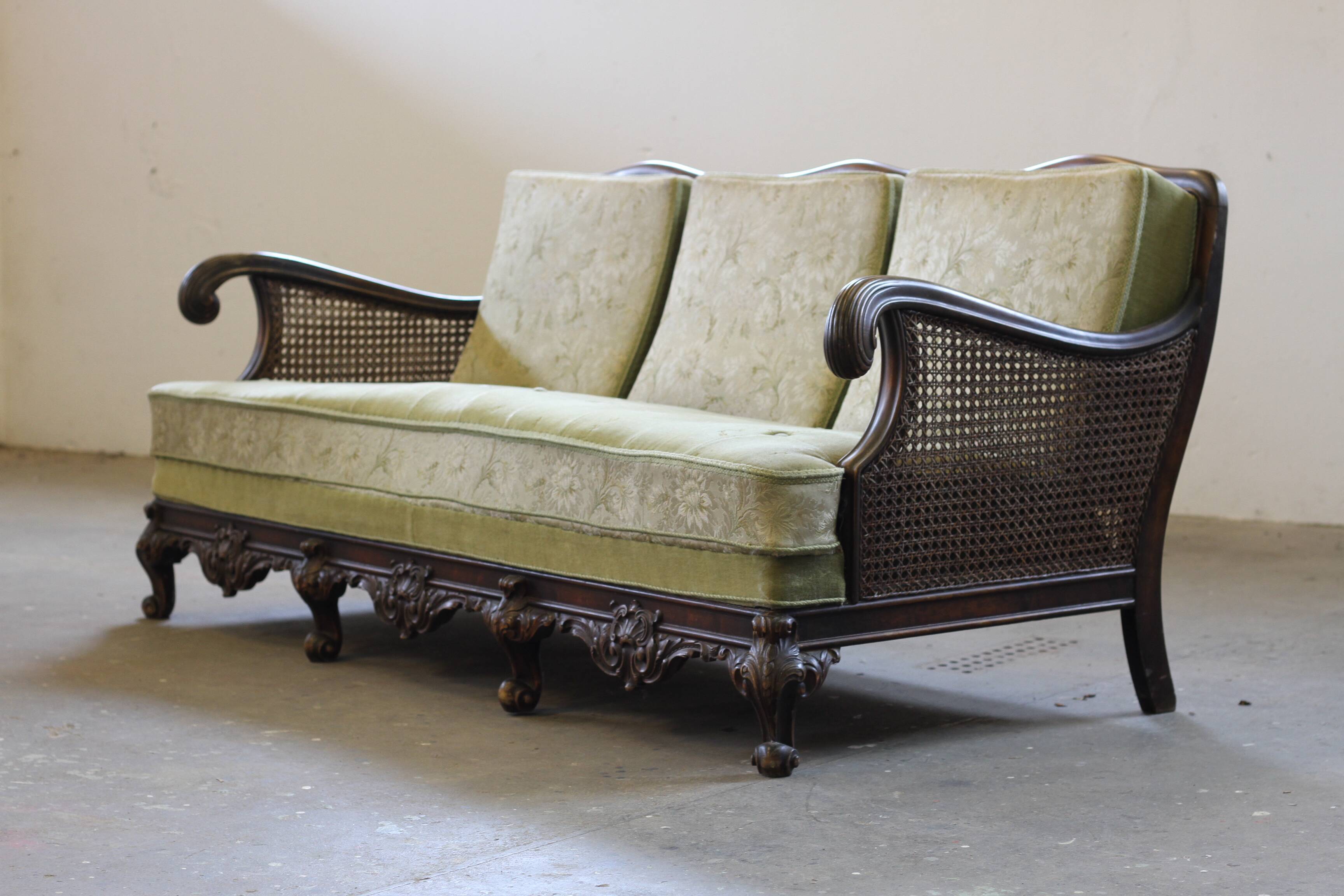 Bergere Sofa from 1900s, French Inspired, Danish Craftmanship