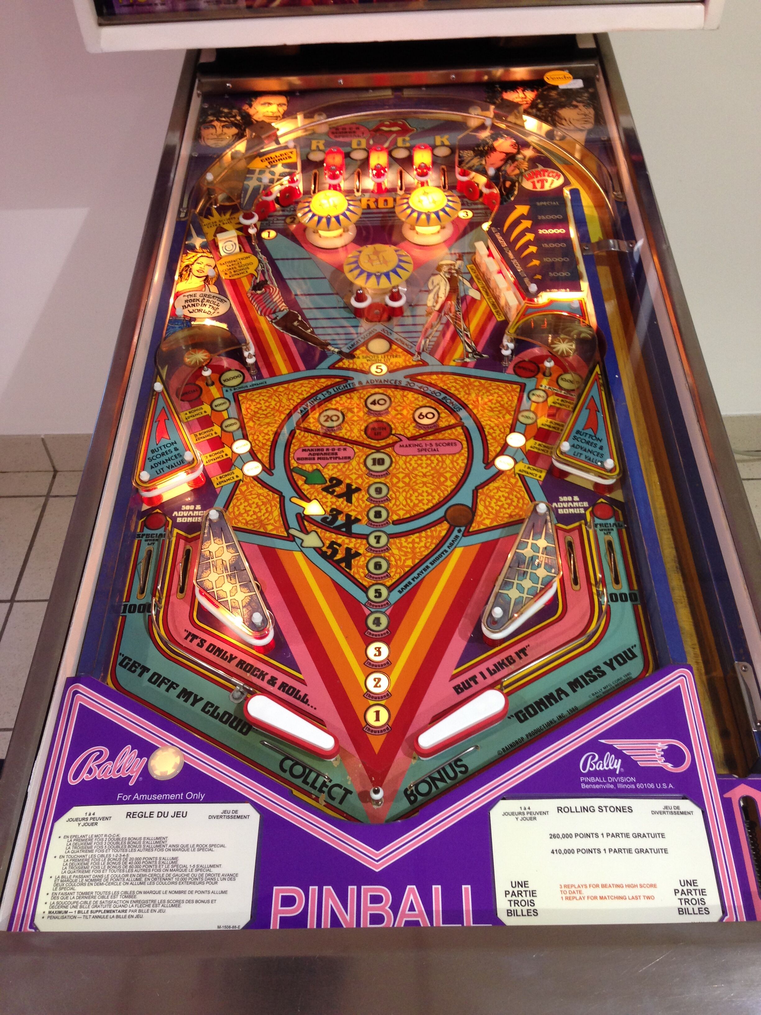 Rolling Stones Bally 1980 Pinball machine