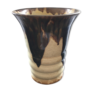 Vase art déco beige - brun