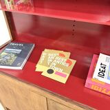 1950s Brazilian modernist library in exotic wood and lacquer.