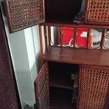 Woven rattan shelf