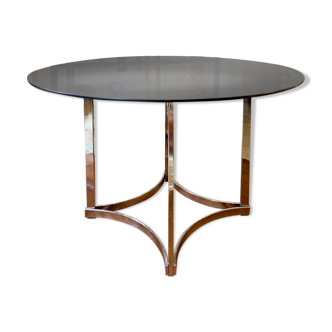 Table ronde en verre 1970