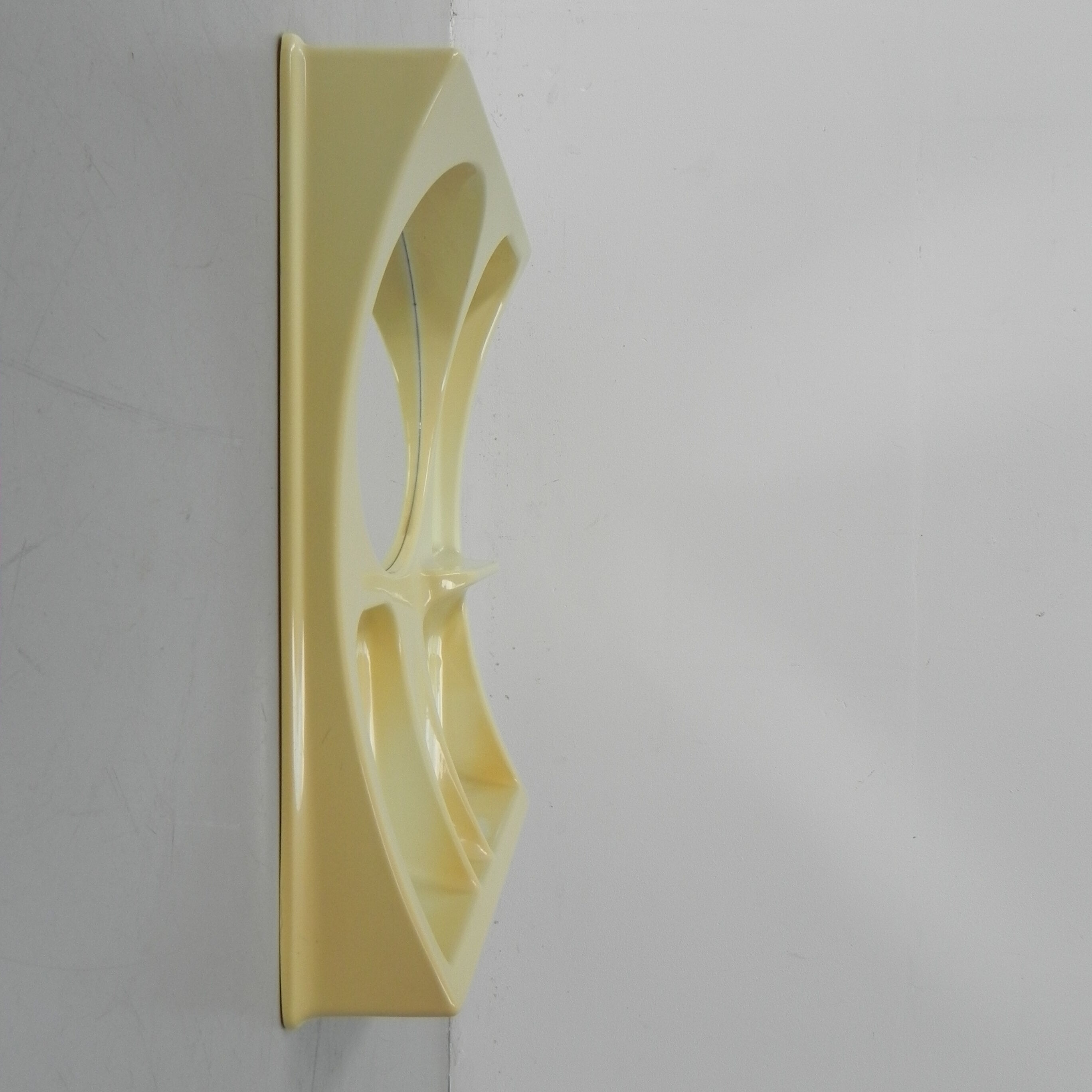 Vintage Plastic Bathroom Wall Shelf with Mirror