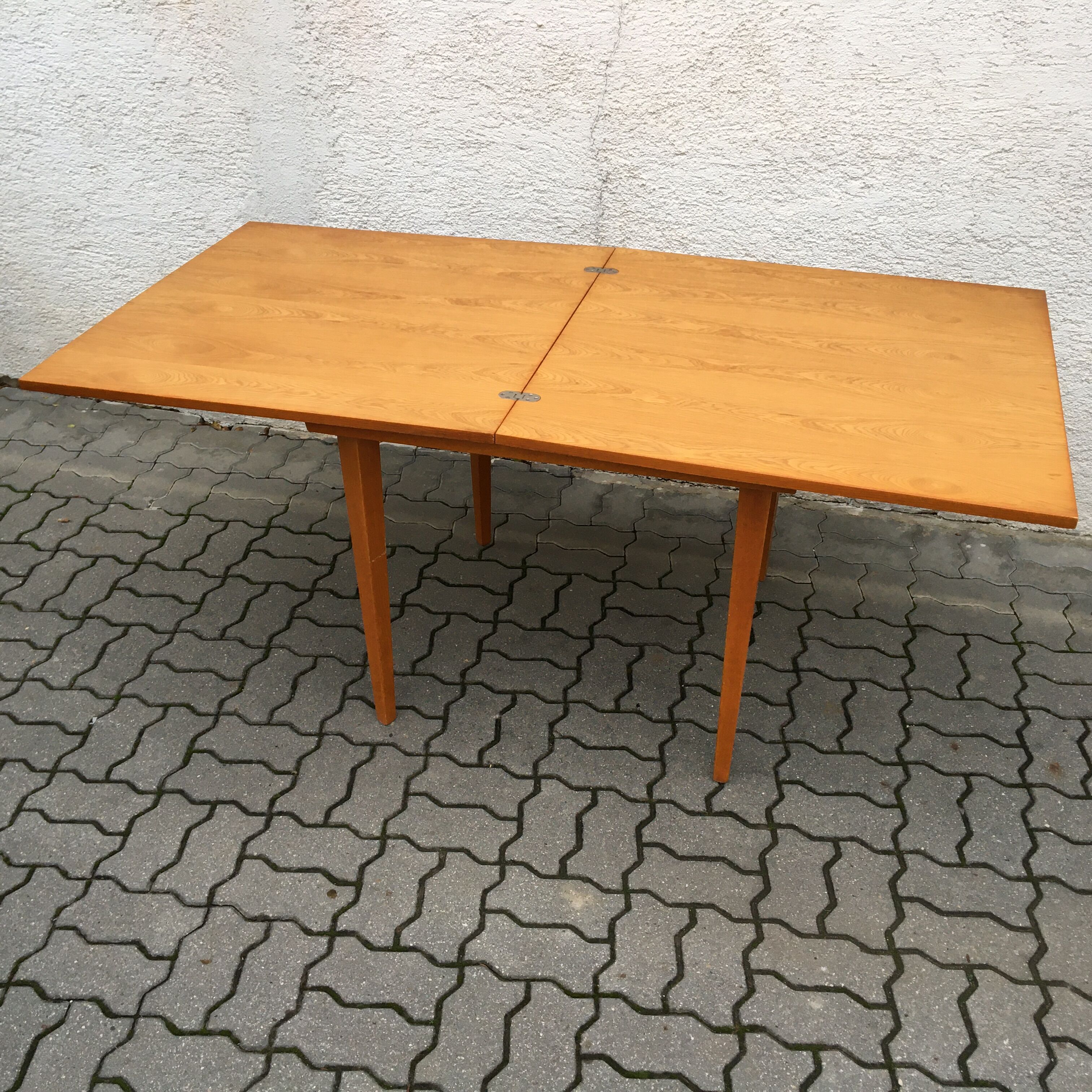 Vintage Jitona extendable dining table mid century 70s wood 85cm-170cm