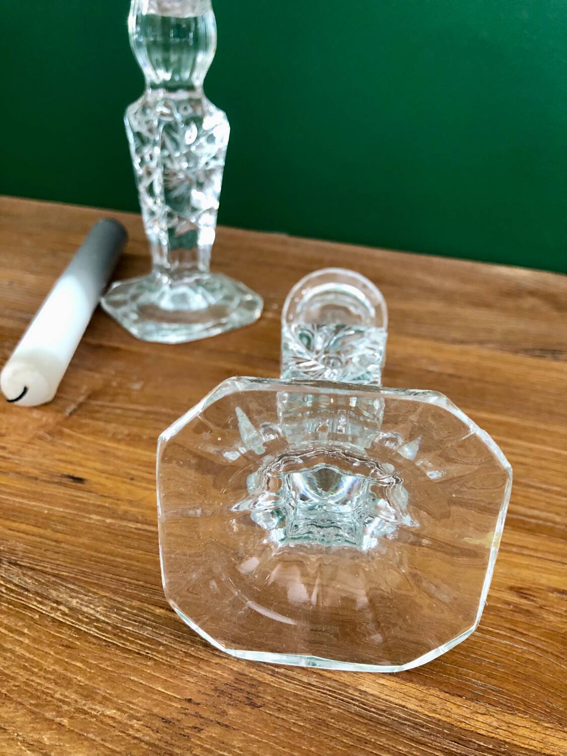 Square base candle holders