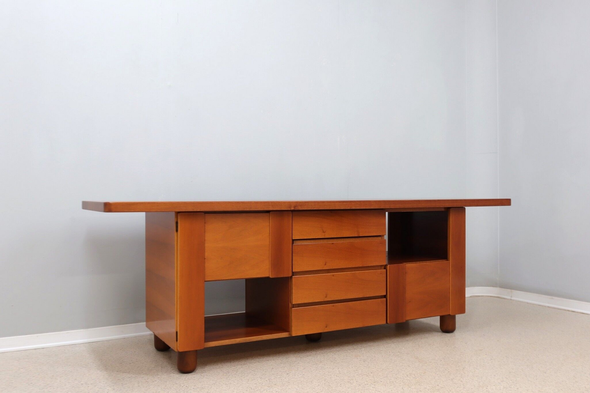 Vintage walnut sideboard Mobil Girgi 1970s