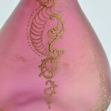 Old pair of vases glass paste enhanced with golden enamel art nouveau décor
