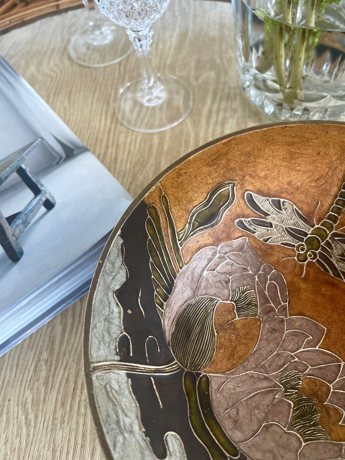 Cloisonné brass cup