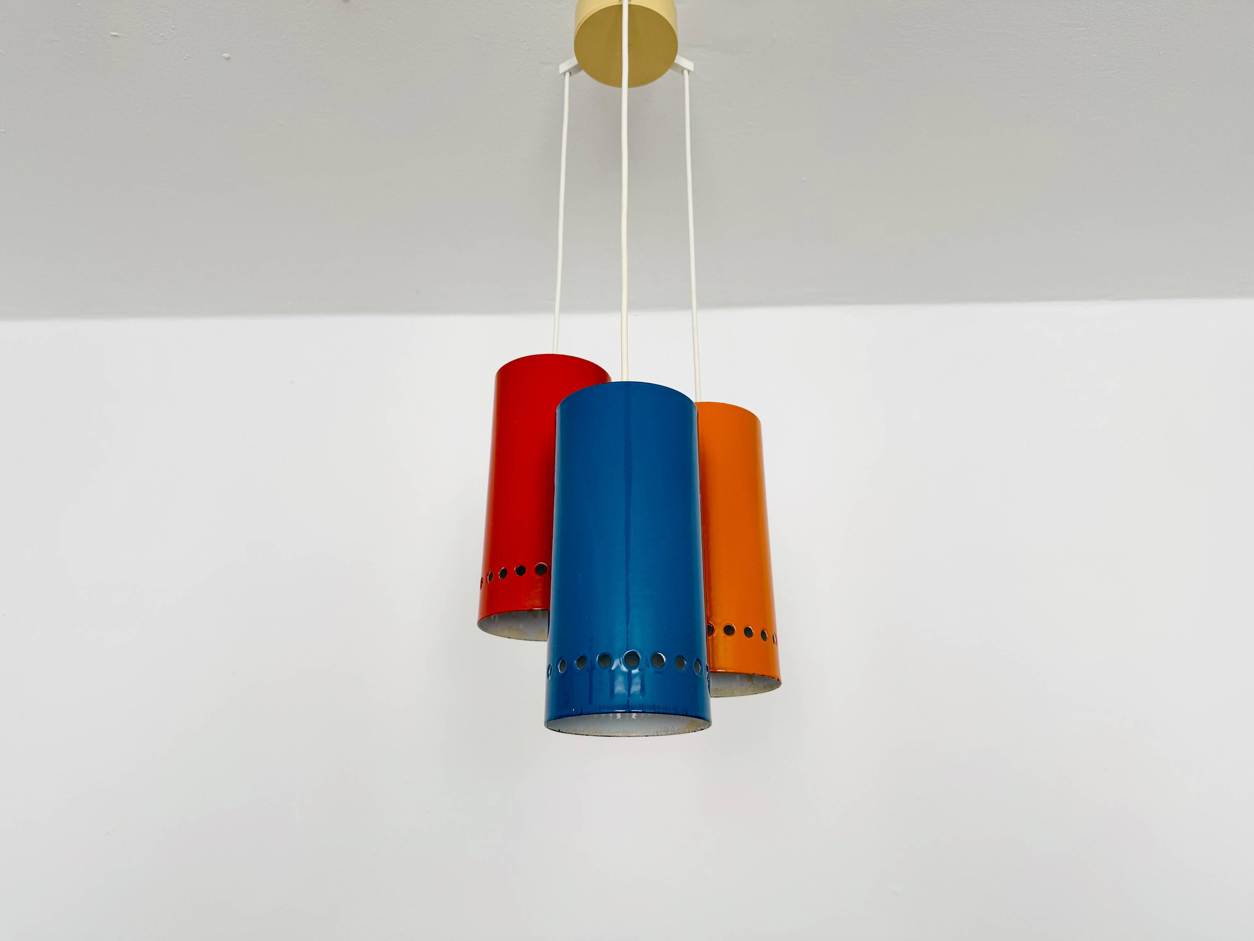 Unique Enameled Cascading Chandelier