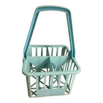 Light blue plastic bottle holder