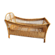 Lit bébé bambou et rotin, vintage années 60