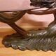 Coffee table, young woman in resin, smoked and beveled glass