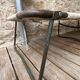 Antique folding military camp bed – khaki green canvas and metal