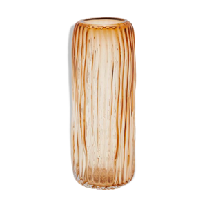 Vase en verre long strie