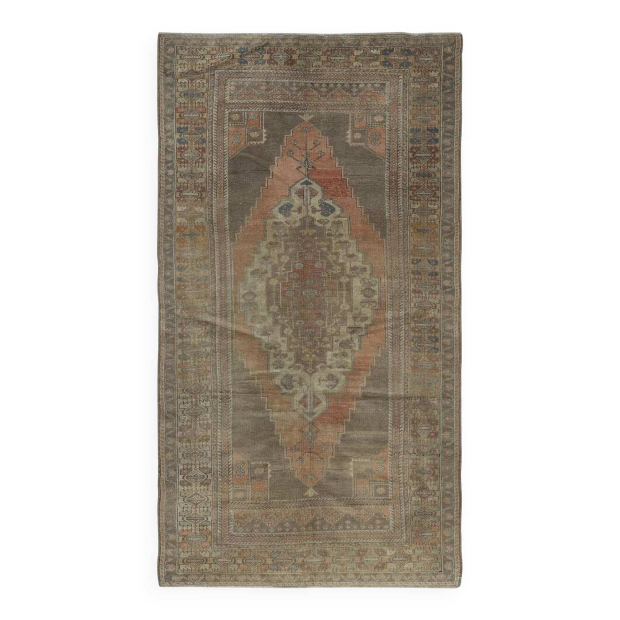 Vintage Handmade Turkish Village Rug, 100% Wool