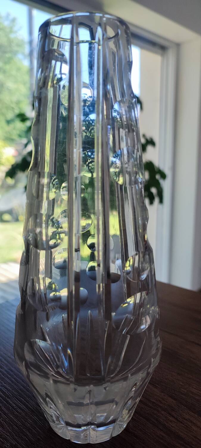 Vintage cut glass vase from the 60s