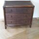 Vintage 3-drawer chest of drawers - wood, bamboo and woven rattan - 1980s