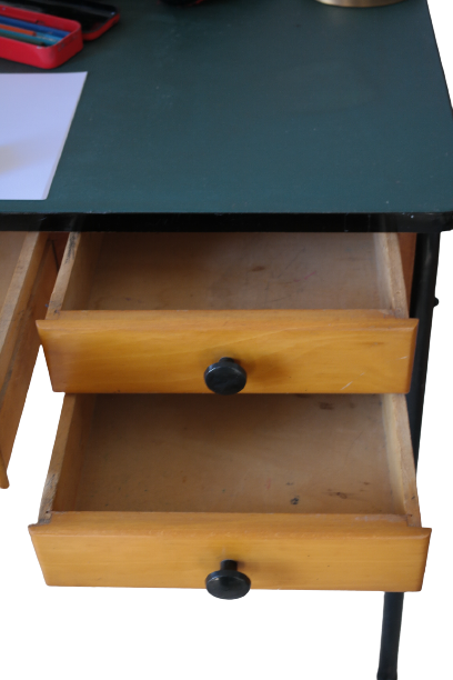 Vintage desk 60' wood and metal FORBO