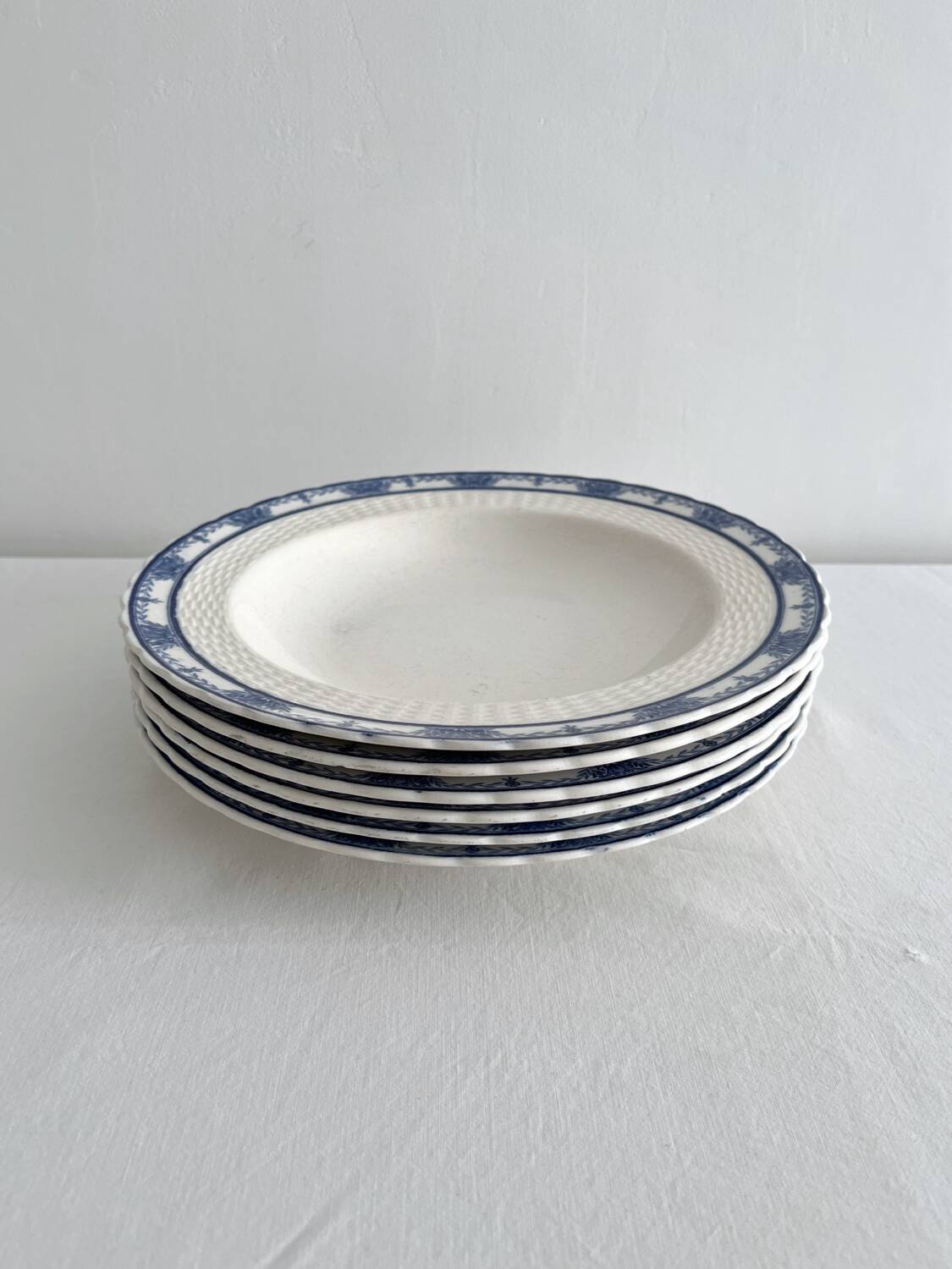 6 antique deep plates English ironstone Mintons Greenore