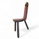 Vintage brutalist Spanish tripod chair / wooden stool