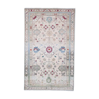 Distressed handknotted caucasian rug 4'1" x 6'5"