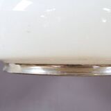Opaline and chrome pendant light