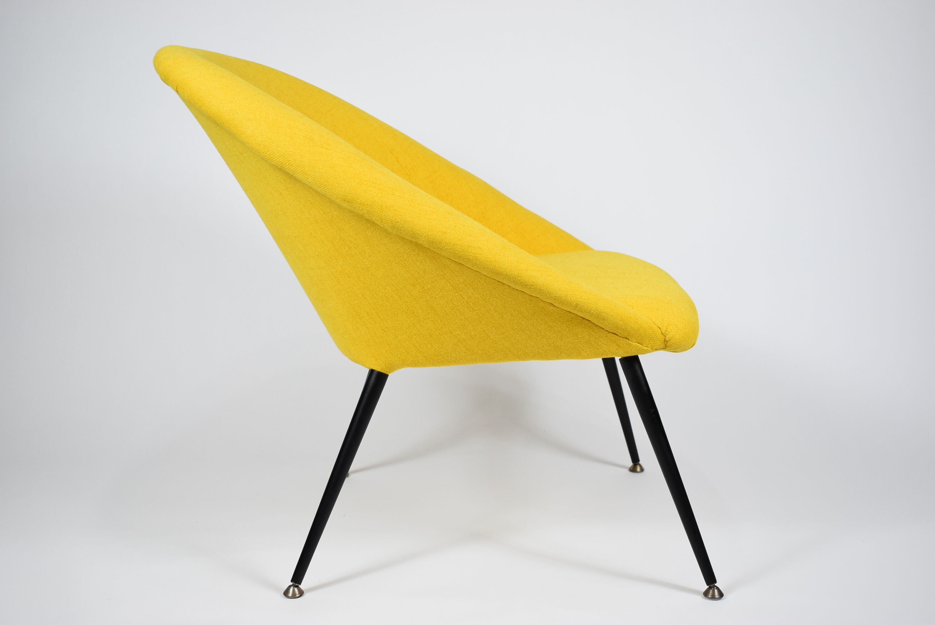 Original vintage armchair Olympia, 1960s, restored, yellow fabric