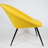 Original vintage armchair Olympia, 1960s, restored, yellow fabric
