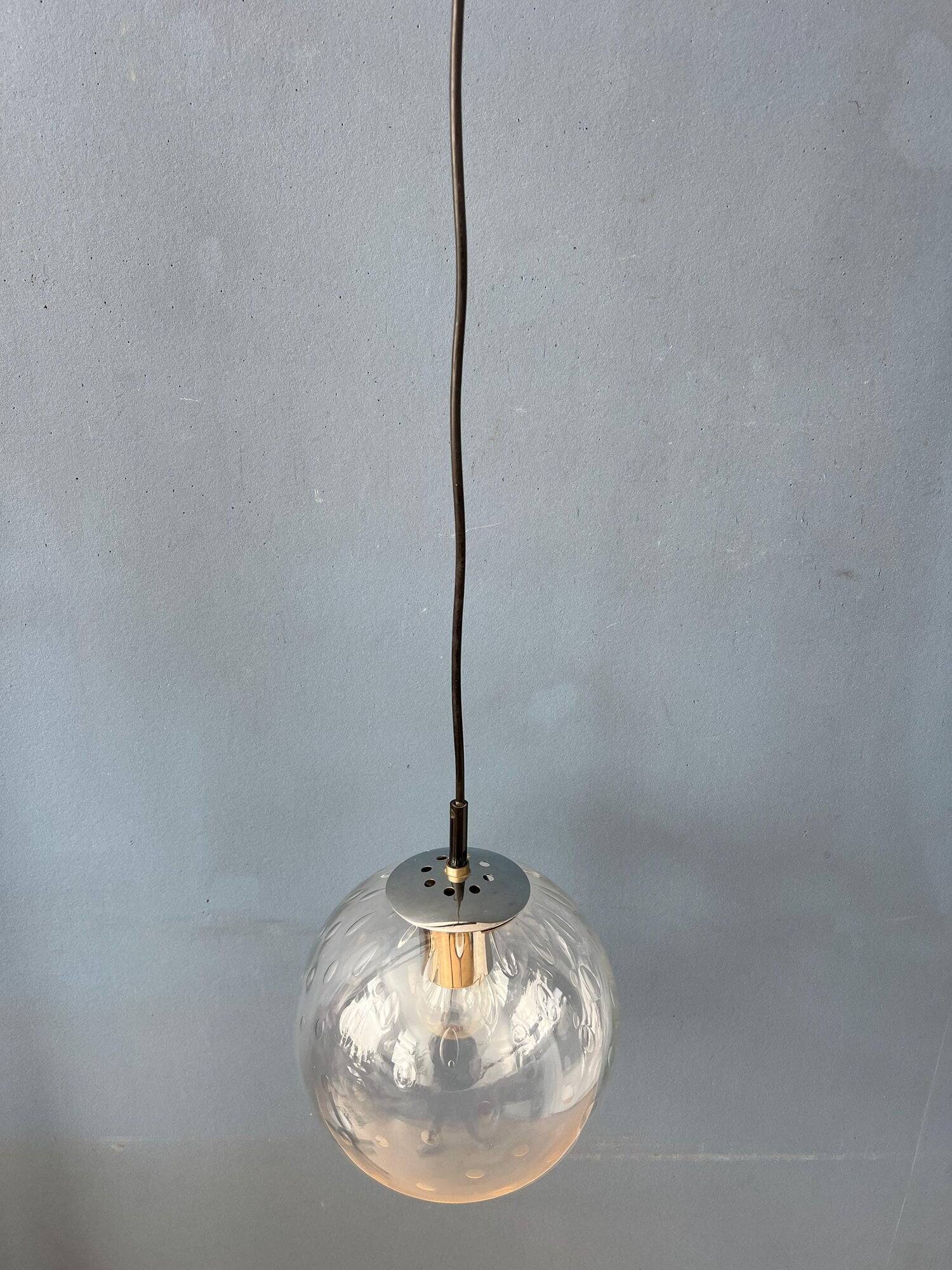 Suspension vintage en verre grainé Raak