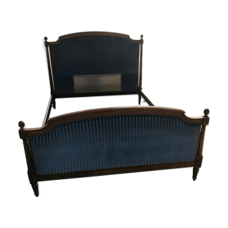 Louis XVI blue velvet bed