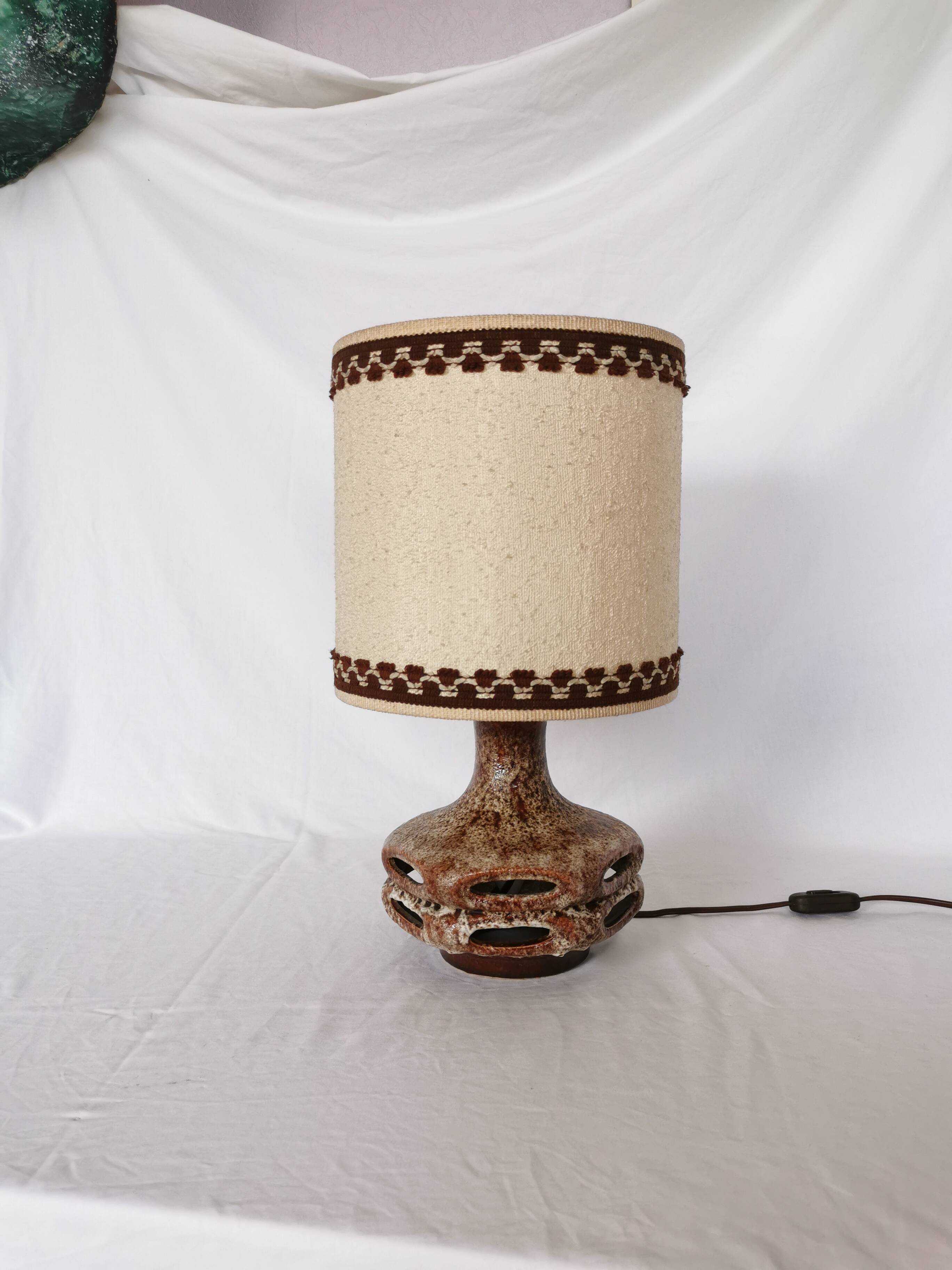 Openwork ceramic lamp, Stein Keramik, Germany, space age, 1960.