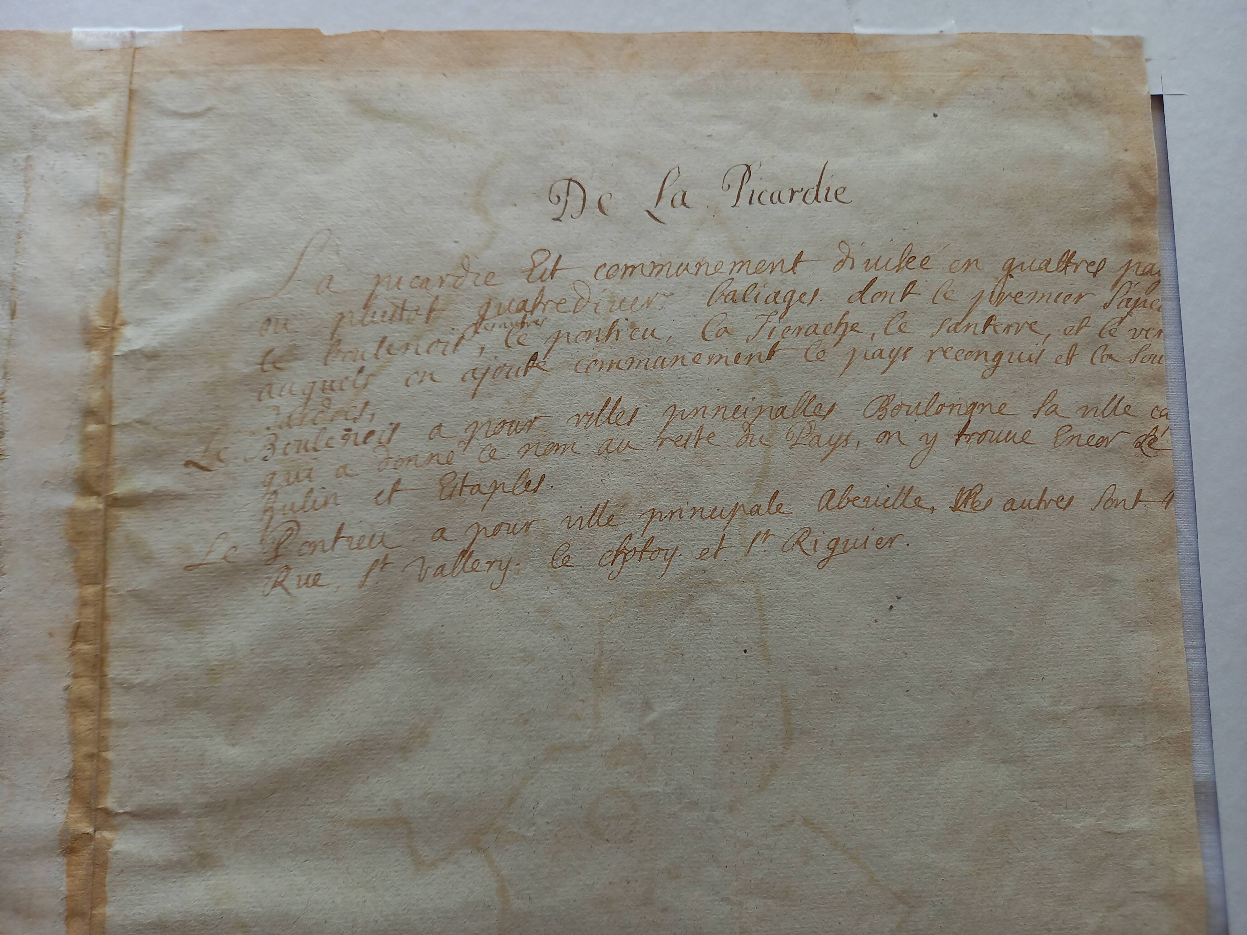 General Government Map of Picardy, Artois, Boulenois and reconquered countries