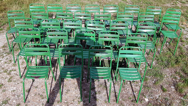 30 vintage metal bistro chairs 1950