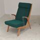 Paire de fauteuils ULUV bois et tissu vert bouclette