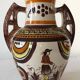 Vase with 2 handles in decorated earthenware signed Henriot Quimper