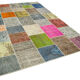Hand-knotted oriental overdyed 206 cm x 299 cm multicolor patchwork rug